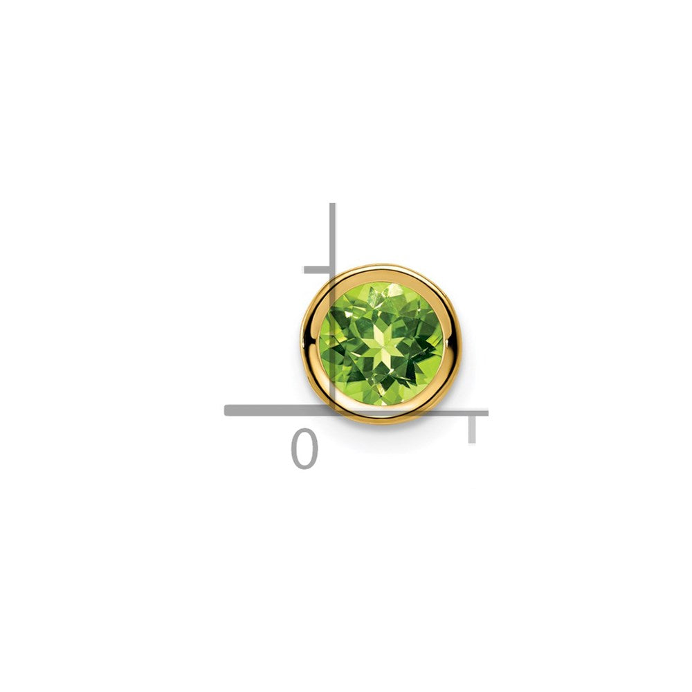 14K Gelbgold Anhänger mit Peridot, 6 mm, Zargenfassung