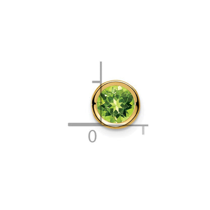 14K Gelbgold Anhänger mit Peridot, 6 mm, Zargenfassung