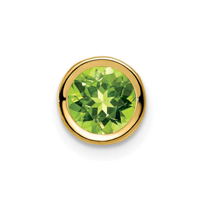 14K Gelbgold Anhänger mit Peridot, 6 mm, Zargenfassung