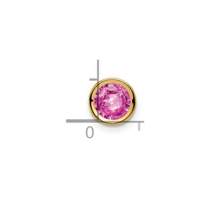 14K 6 mm Rosa-Saphir Anhänger mit Zargenfassung