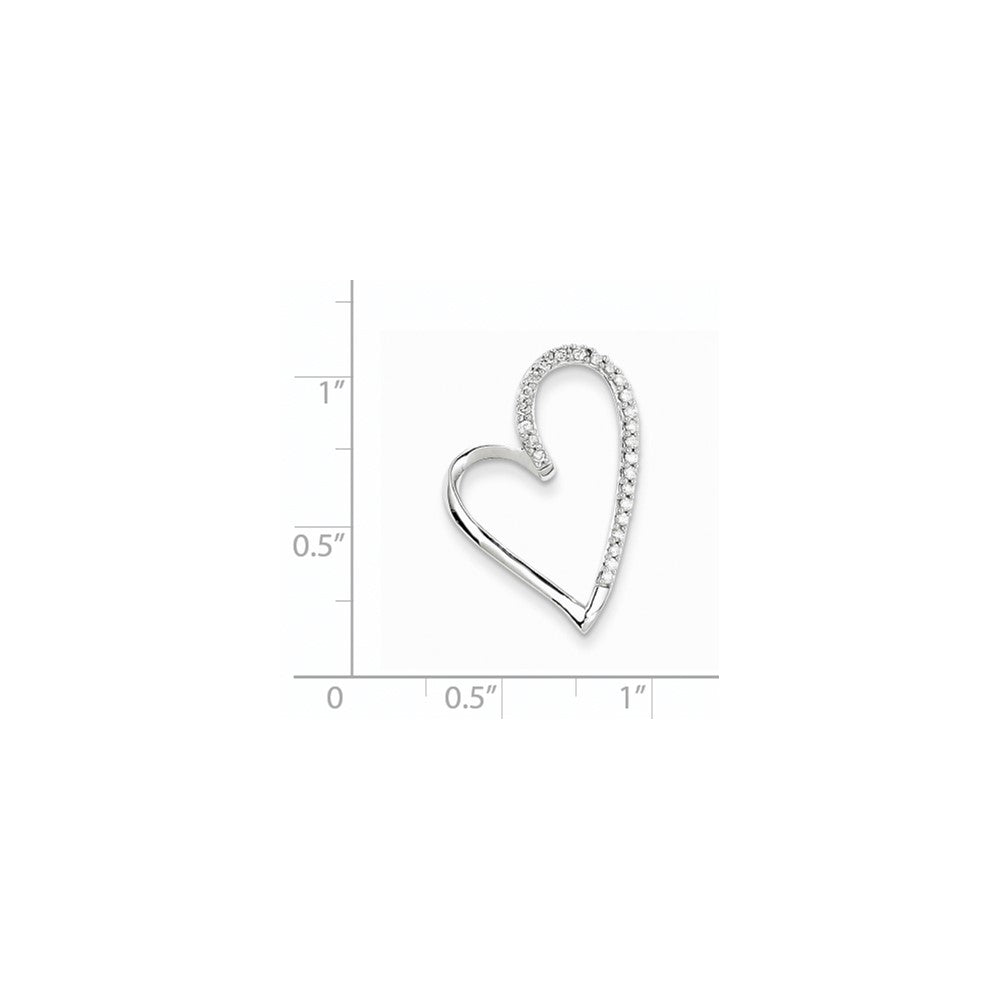 14K Weißgold Echt Diamant Herz Kette Anhänger