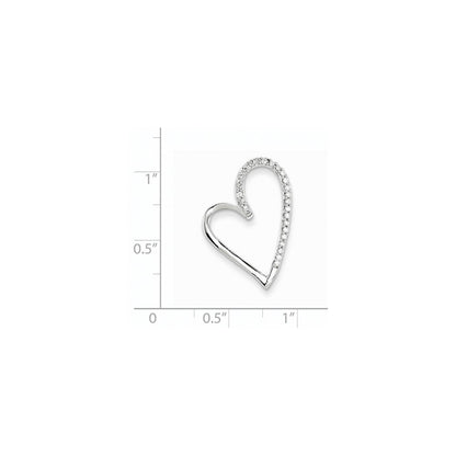 14K Weißgold Echt Diamant Herz Kette Anhänger