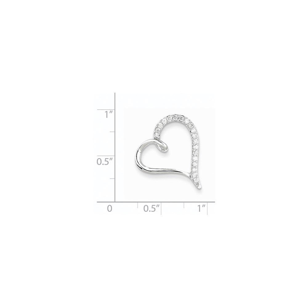 14K Weißgold Aa Echt Diamant Herz Kette Anhänger