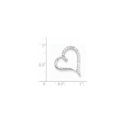 14K Weißgold Aa Echt Diamant Herz Kette Anhänger