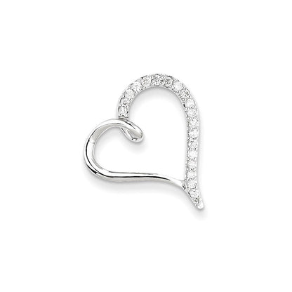 14K Weißgold Aa Echt Diamant Herz Kette Anhänger