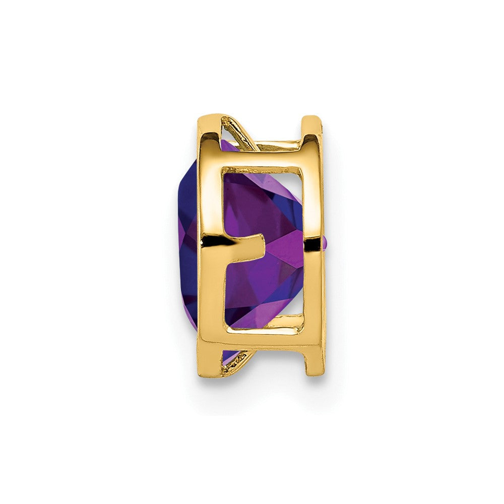 14K Gelbgold Anhänger mit Amethyst, 7 mm, Zargenfassung