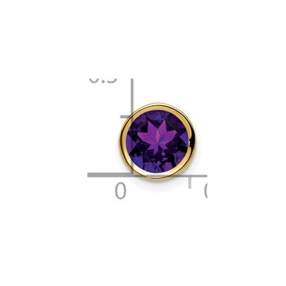 14K Gelbgold Anhänger mit Amethyst, 7 mm, Zargenfassung