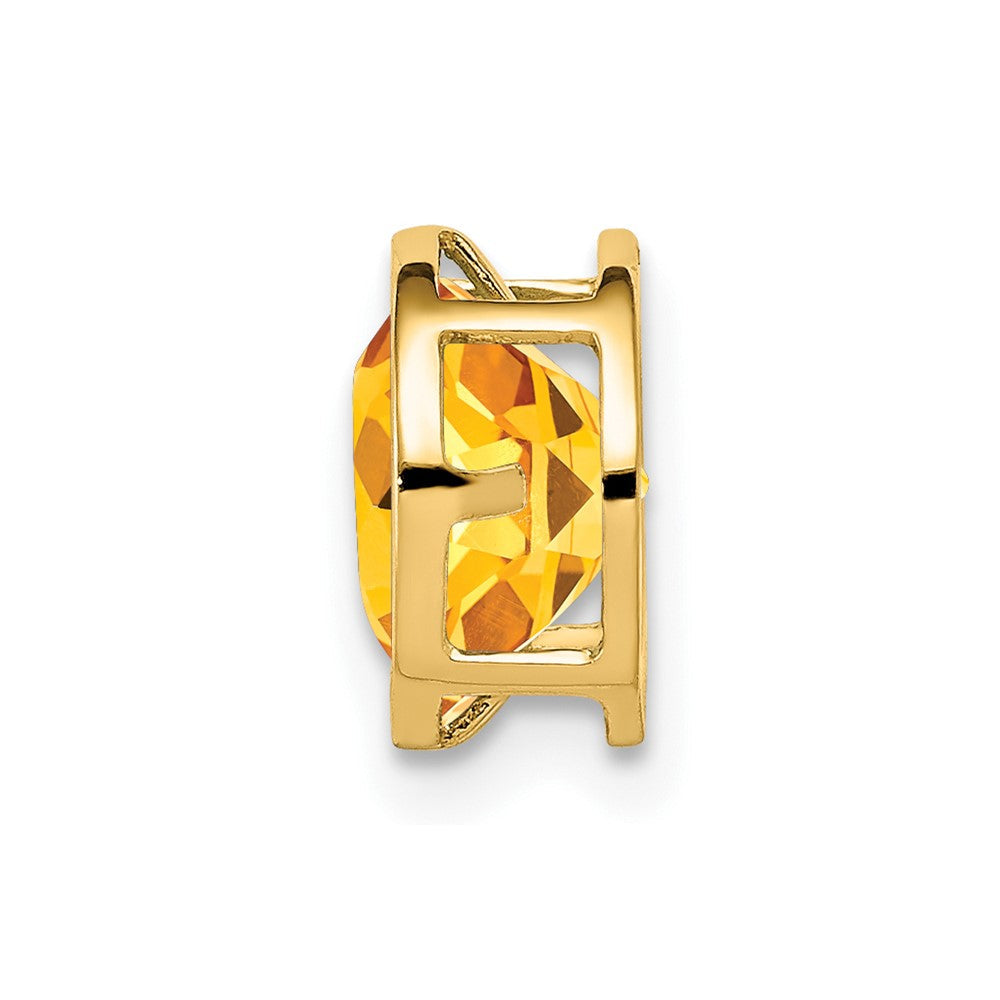 14K Gelbgold Citrin-Anhänger mit Zargenfassung, 7 mm
