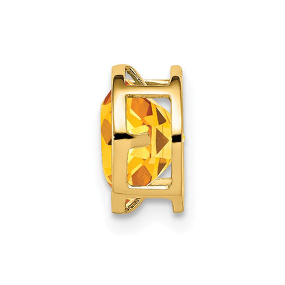 14K Gelbgold Citrin-Anhänger mit Zargenfassung, 7 mm