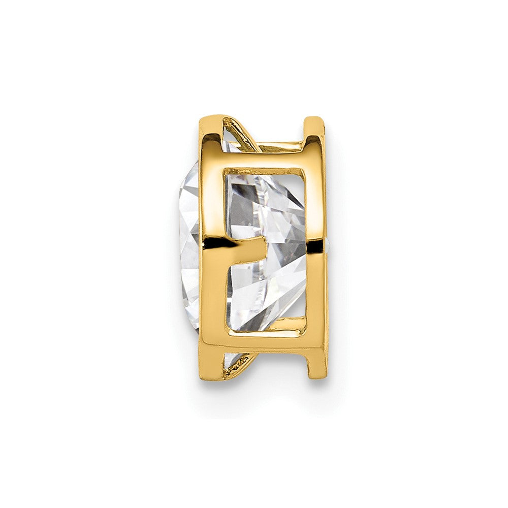 14K Gelbgold 14K 7mm Zirkonia Zargenfassung Anhänger