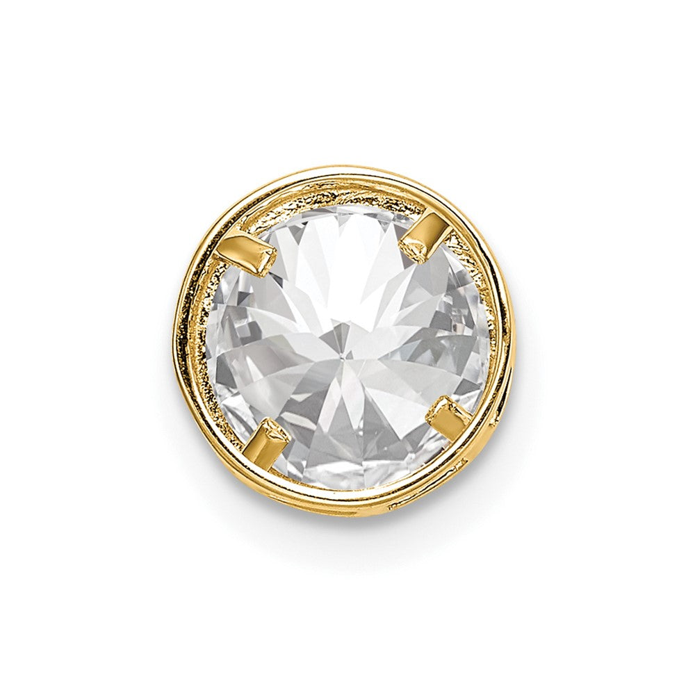 14K Gelbgold 14K 7mm Zirkonia Zargenfassung Anhänger