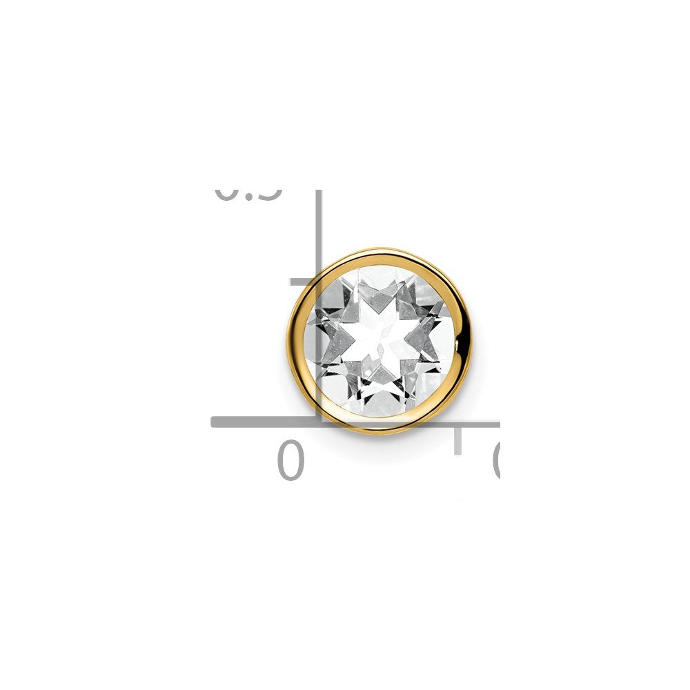 14K Gelbgold 14K 7mm Zirkonia Zargenfassung Anhänger