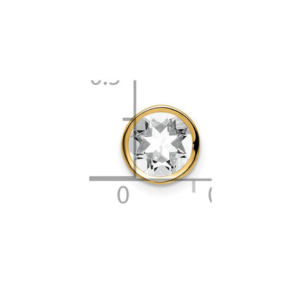 14K Gelbgold 14K 7mm Zirkonia Zargenfassung Anhänger