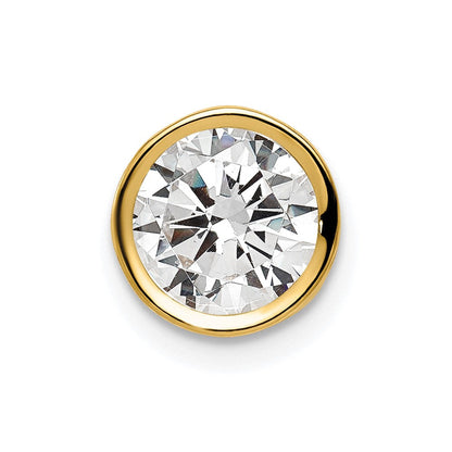14K Gelbgold 14K 7mm Zirkonia Zargenfassung Anhänger