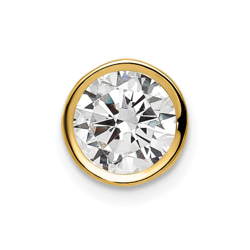 14K Gelbgold 14K 7mm Zirkonia Zargenfassung Anhänger