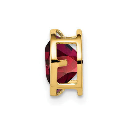 14K Gelbgold Anhänger mit Granat, 7 mm, Zargenfassung