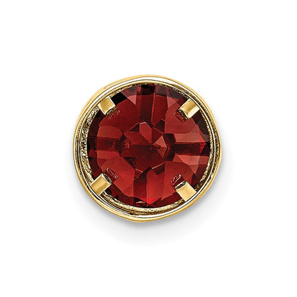 14K Gelbgold Anhänger mit Granat, 7 mm, Zargenfassung