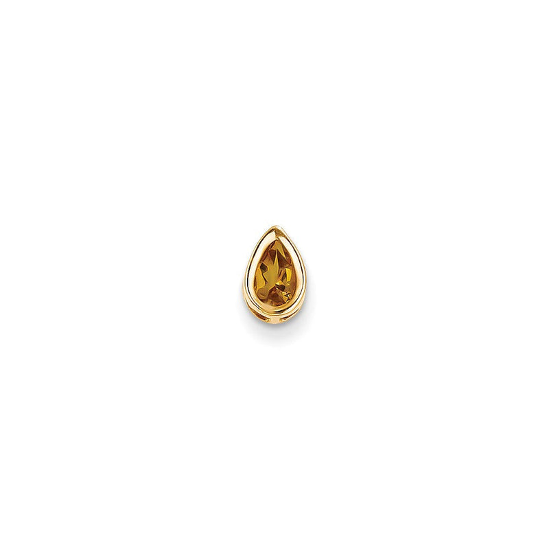 14K Gelbgold 6x4 mm Citrin im Birnenschliff mit Schachbrettschliff, Anhänger mit Fassung