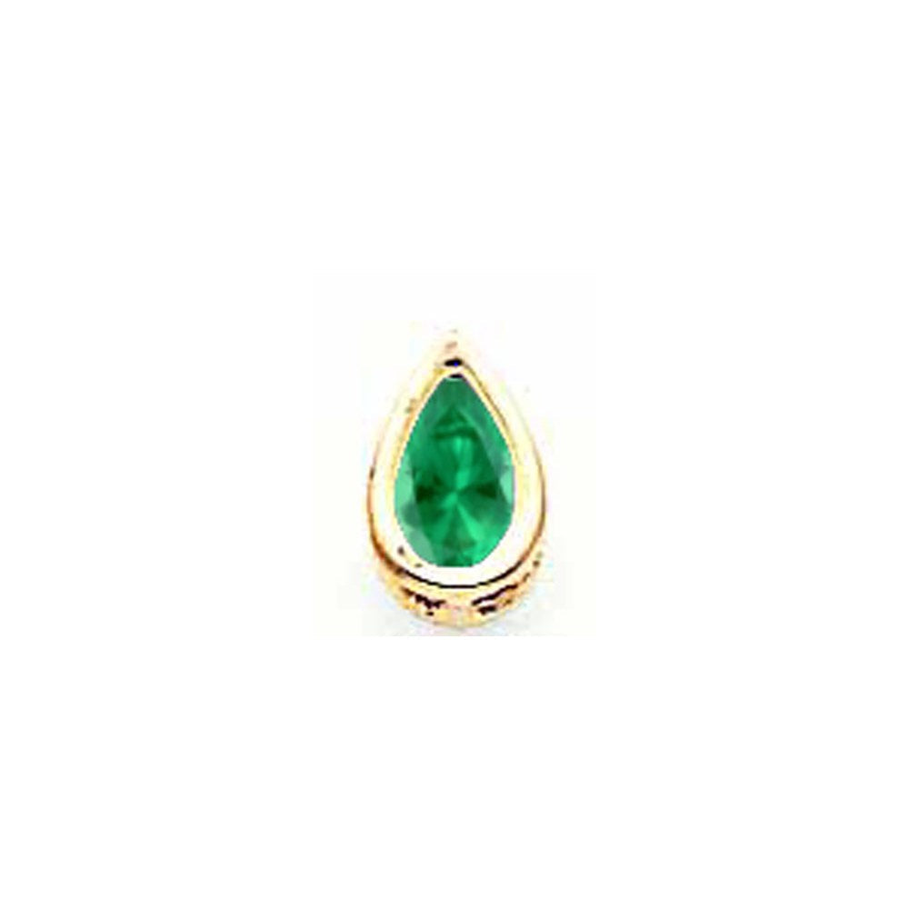 14K Gelbgold 6x4mm Birnenschliff-Mount-St.-Helens-Achat Anhänger mit Zargenfassung