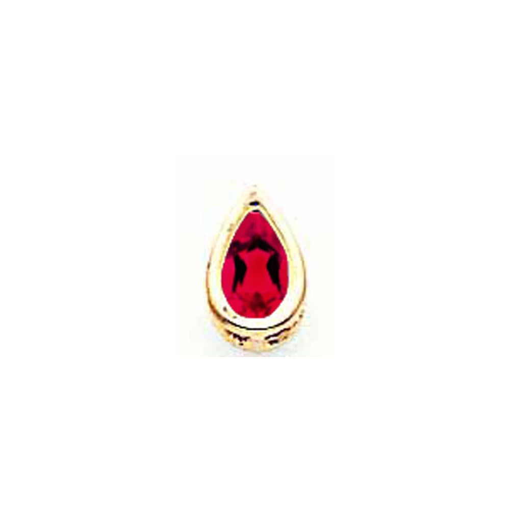 14K Gelbgold 6x4mm Birnenschliff-Rubin-Anhänger mit Zargenfassung