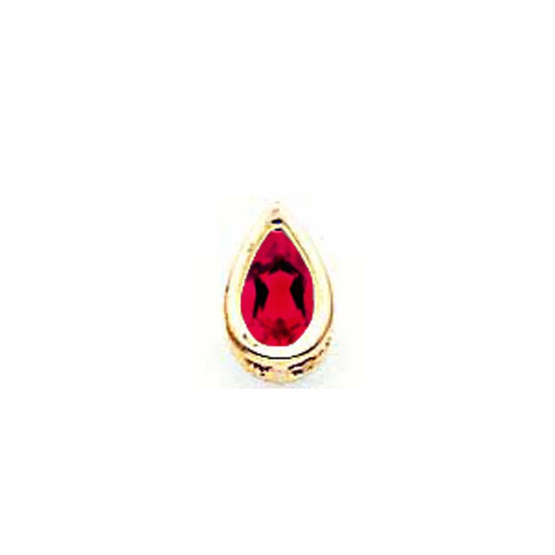 14K Gelbgold 6x4mm Birnenschliff-Rubin-Anhänger mit Zargenfassung