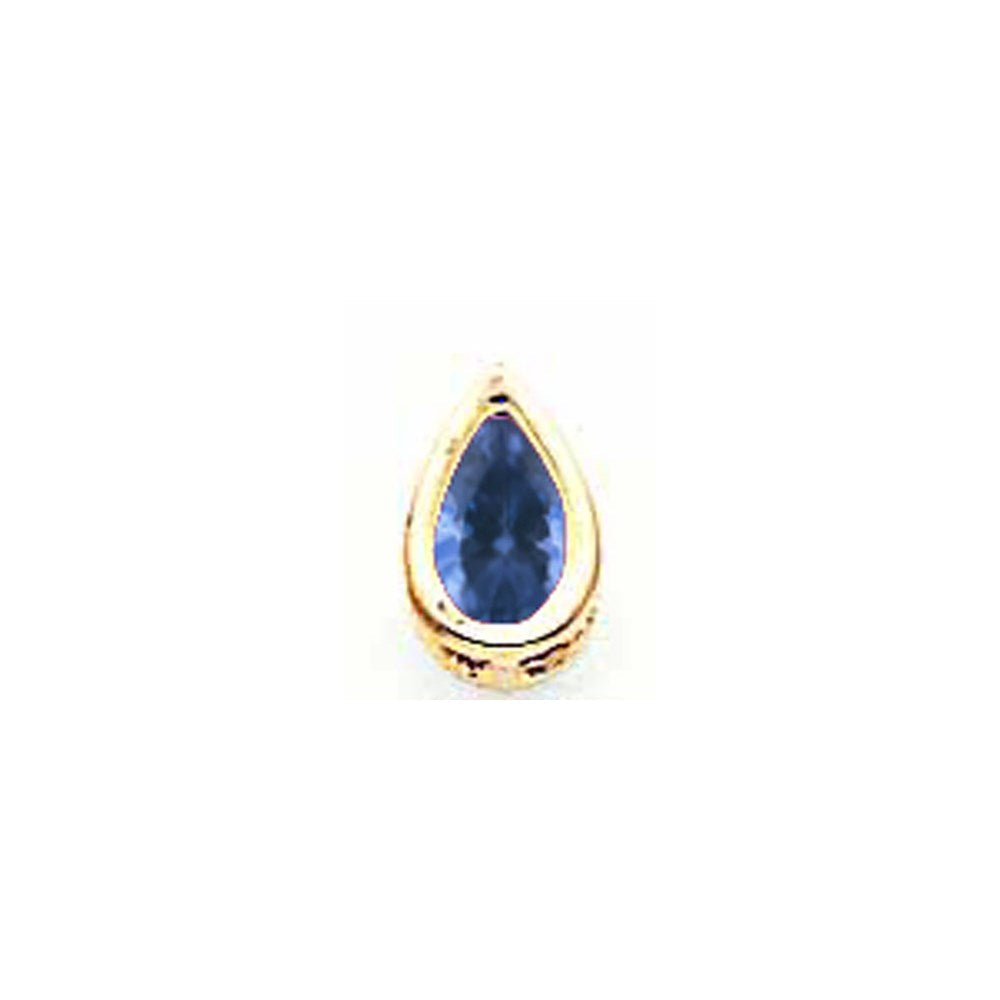 14K Gelbgold 6x4mm Birnen-Saphir-Anhänger mit Zargenfassung