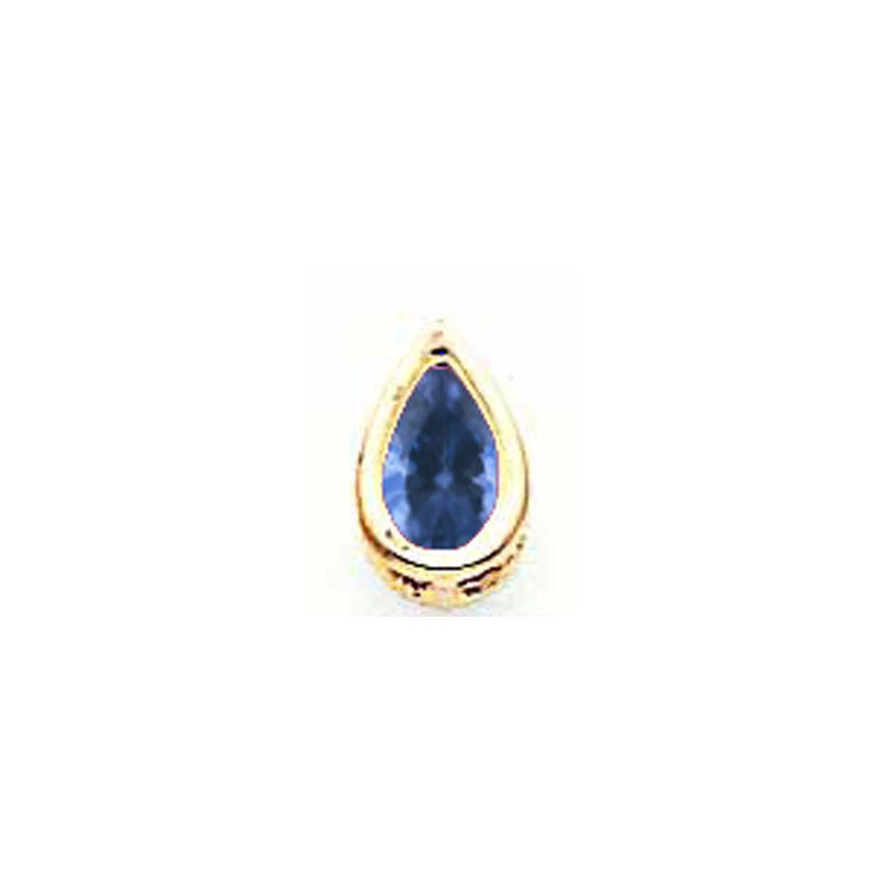 14K Gelbgold 6x4mm Birnen-Saphir-Anhänger mit Zargenfassung