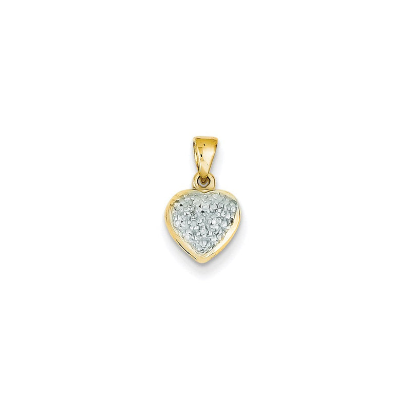 14K Gelbgold Herzanhänger mit echtem Diamant