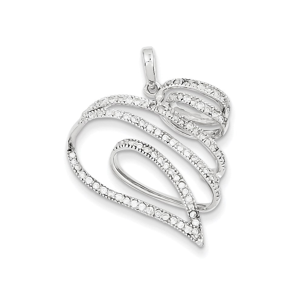 14K Weißgold Echter Diamant-Anhänger