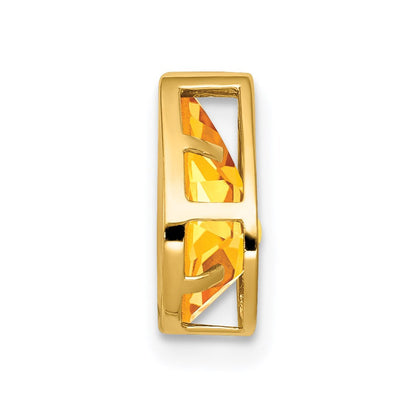 14K Gelbgold Anhänger mit birnenförmigem Citrin (9x6mm) in Zargenfassung