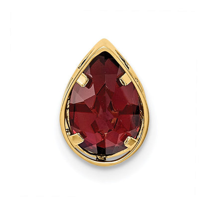 14K Gelbgold 9x6mm Birnenschliff-Granat Anhänger mit Zargenfassung