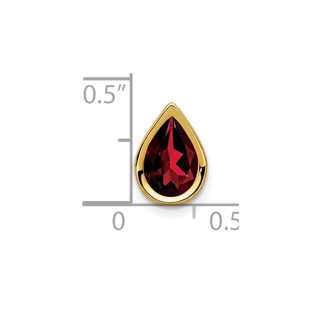 14K Gelbgold 9x6mm Birnenschliff-Granat Anhänger mit Zargenfassung