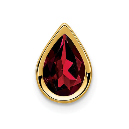 14K Gelbgold 9x6mm Birnenschliff-Granat Anhänger mit Zargenfassung