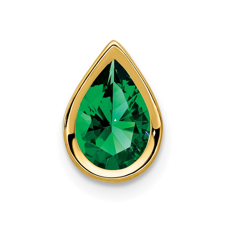 14K Gelbgold 9x6mm Birnenschliff Mount-St.-Helens-Achat Anhänger mit Zargenfassung