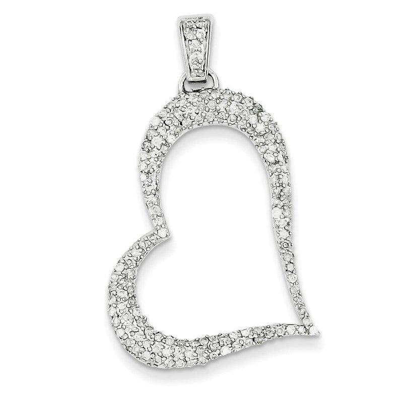 14K Weißgold Diamant-Anhänger Herz