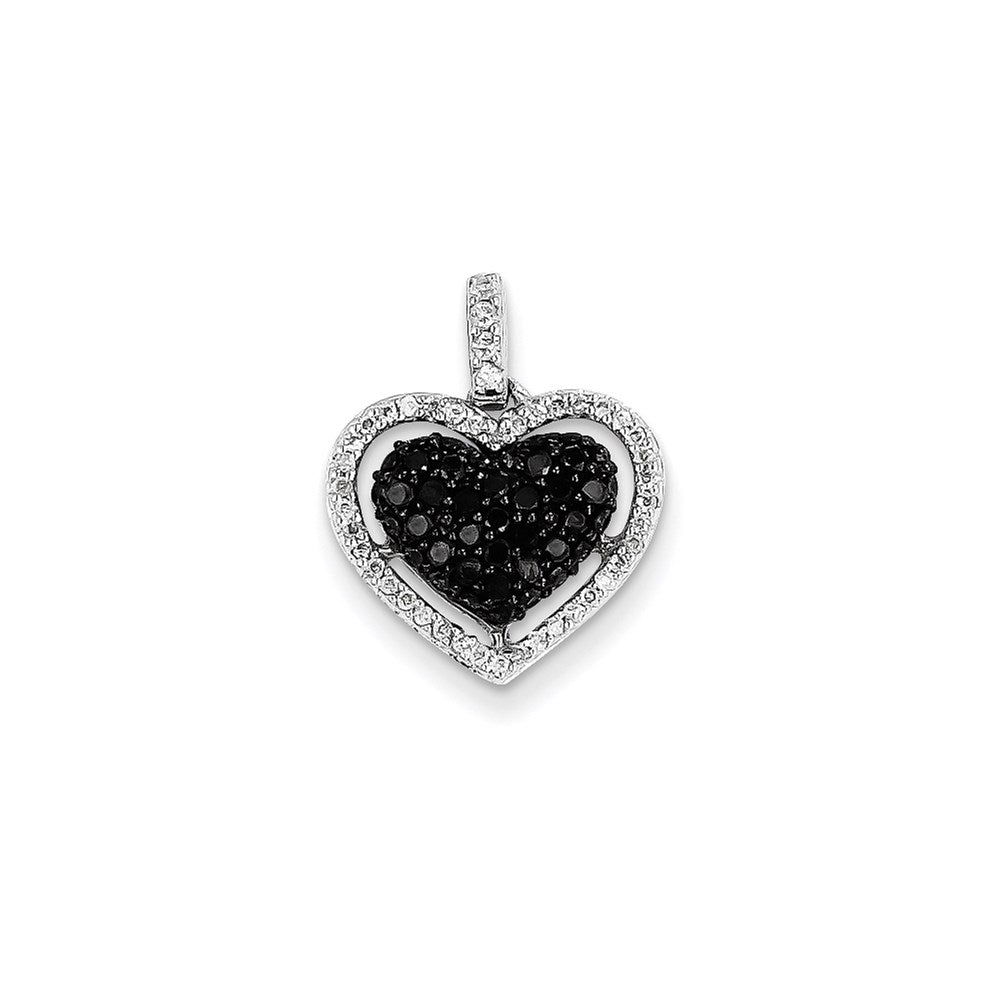 14K Weißgold AA Echter Diamant Herz-Anhänger