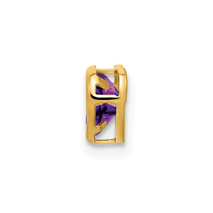 14K Gelbgold 5mm Herz-Amethyst-Anhänger mit Zargenfassung