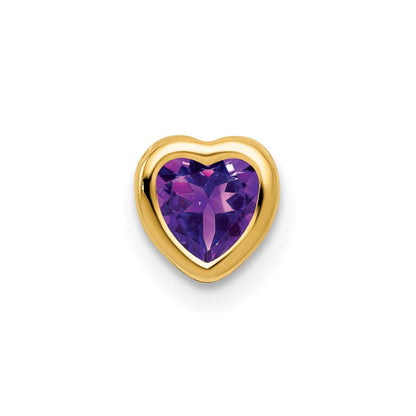 14K Gelbgold 5mm Herz-Amethyst-Anhänger mit Zargenfassung