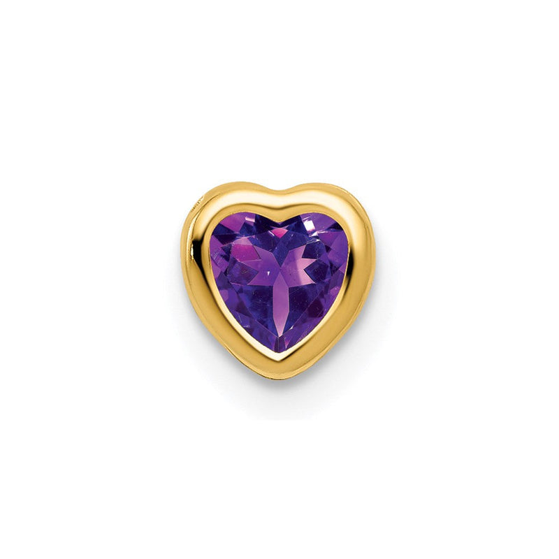 14K Gelbgold 5mm Herz-Amethyst-Anhänger mit Zargenfassung