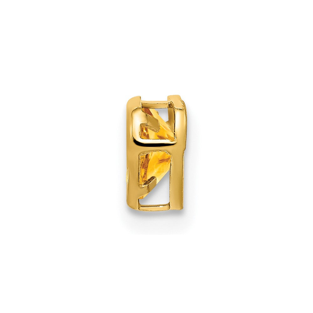 14K Gelbgold 5 mm Herz-Citrin-Anhänger mit Lünettenfassung