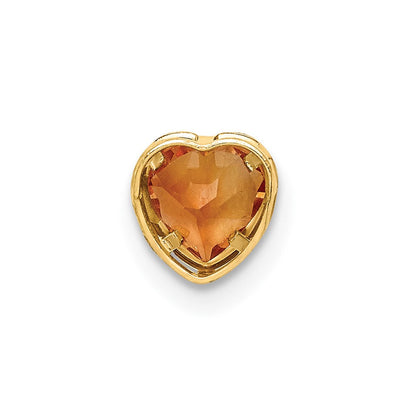 14K Gelbgold 5 mm Herz-Citrin-Anhänger mit Lünettenfassung