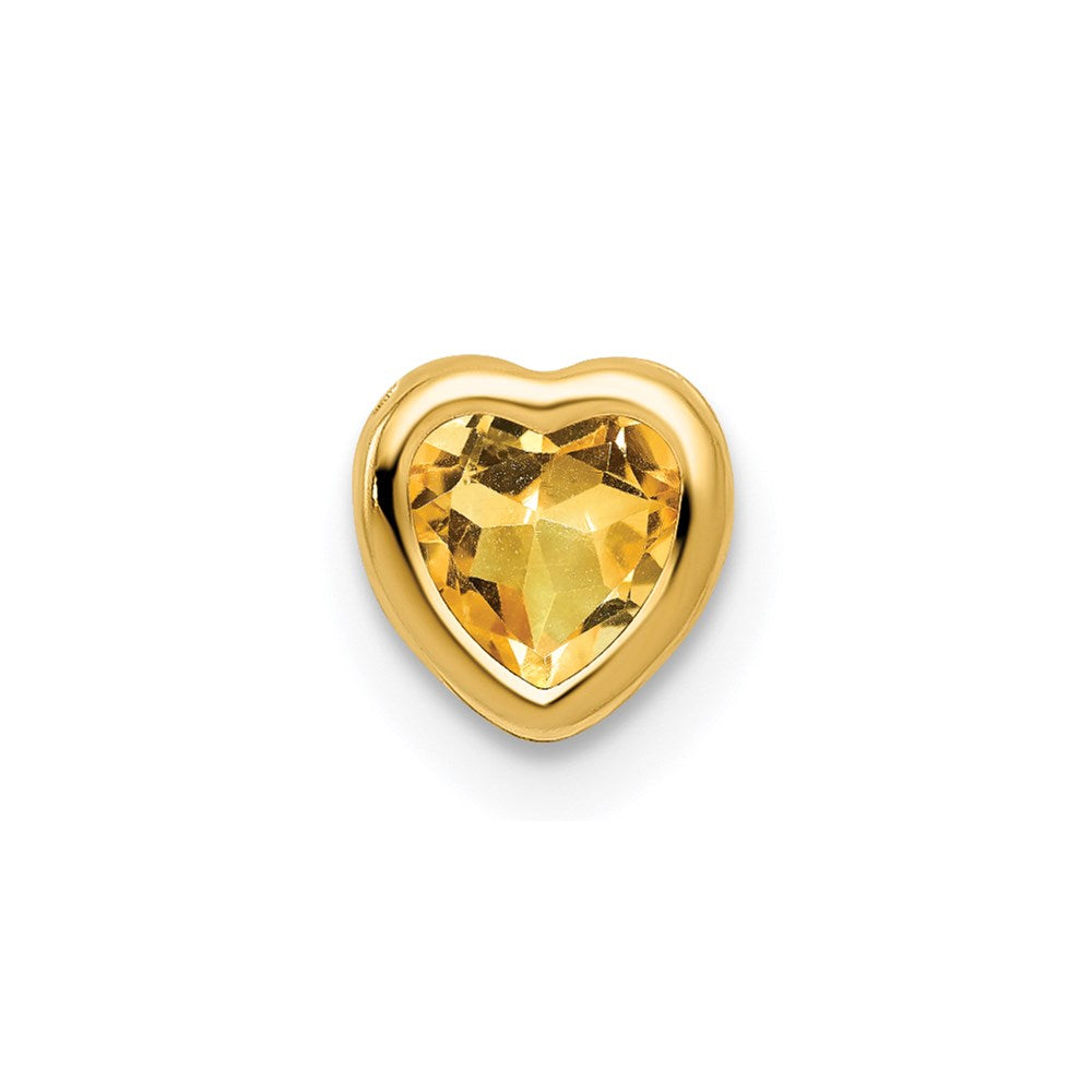 14K Gelbgold 5 mm Herz-Citrin-Anhänger mit Lünettenfassung