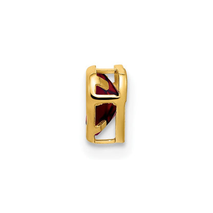 14K Gelbgold 5mm Herz-Granat-Anhänger mit Zargenfassung