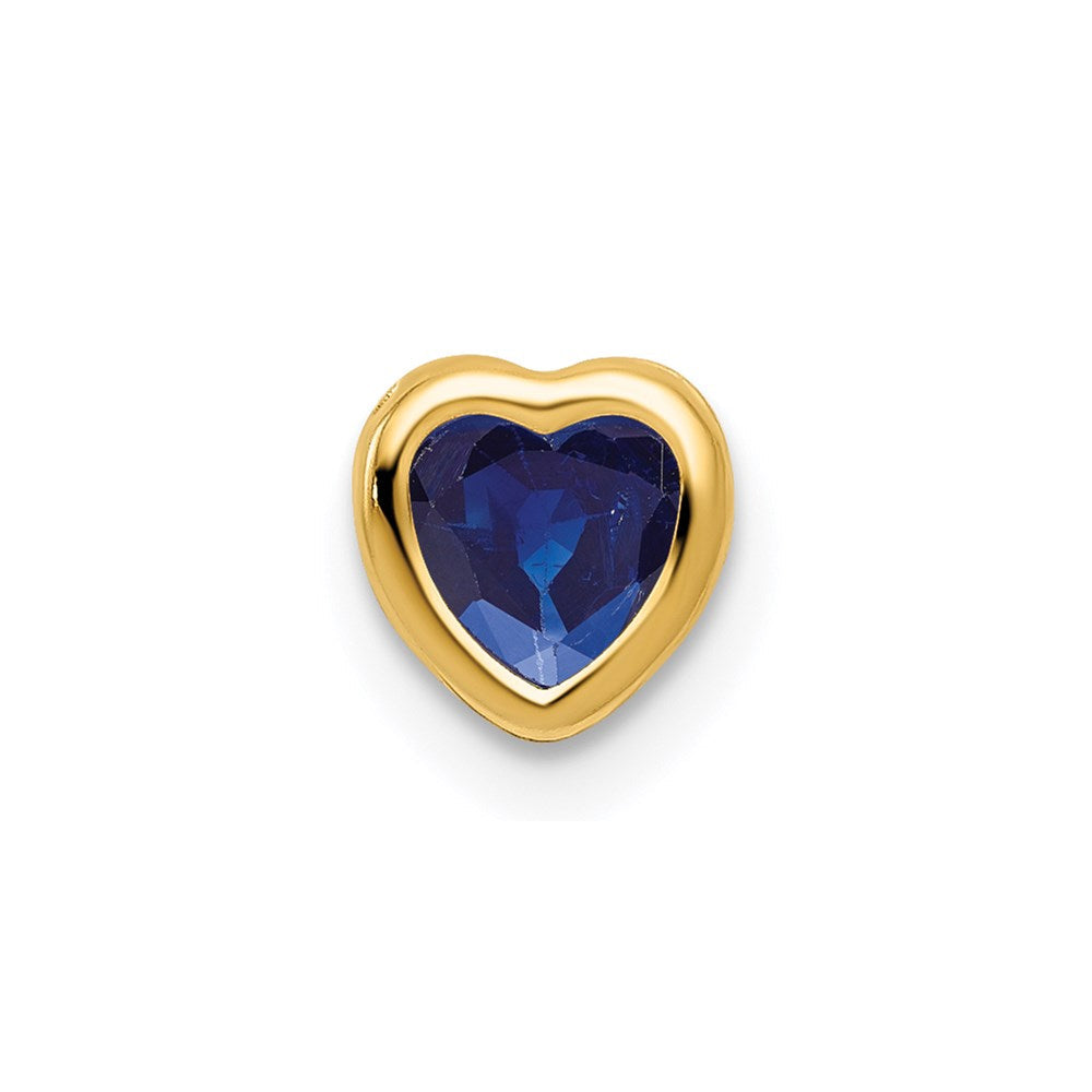 14K Gelbgold 5 mm Herz-Saphir-Anhänger mit Zargenfassung