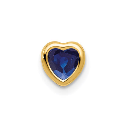 14K Gelbgold 5 mm Herz-Saphir-Anhänger mit Zargenfassung