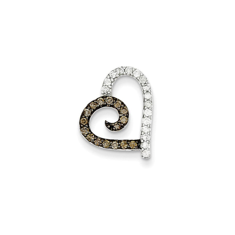 14K Gold Anhänger mit Champagner- und Diamant-Herz