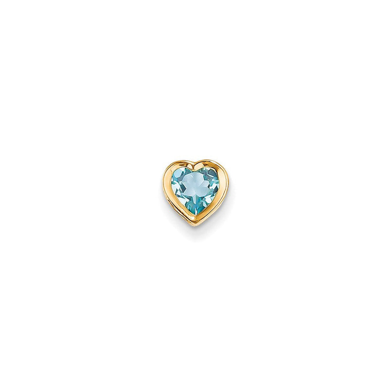 14K Gelbgold 6mm Herz Blautopas Anhänger mit Lünette