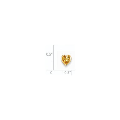 14K Gelbgold 6 mm Herz-Citrin-Anhänger mit Zargenfassung