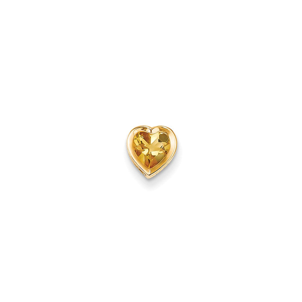 14K Gelbgold 6 mm Herz-Citrin-Anhänger mit Zargenfassung