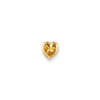 14K Gelbgold 6 mm Herz-Citrin-Anhänger mit Zargenfassung